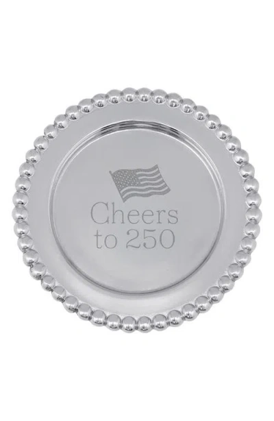 Mariposa Cheers To 250 Beaded Wine Plate In Silver