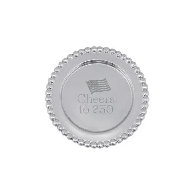 Mariposa Cheers To 250 Beaded Wine Plate In Silver