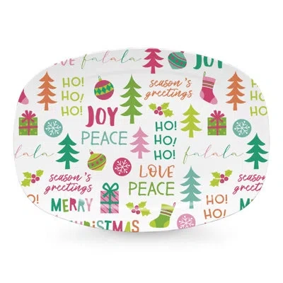 Mariposa Christmas Wishes Platter In Red