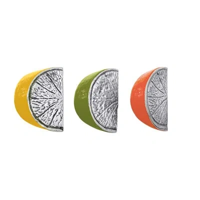 Mariposa Citrus Slice Napkin Weight Set Of 3 In Multi