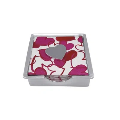 Mariposa Classic Heart Signature Napkin Box Set In Multi