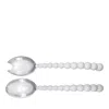 Mariposa Classic Salad Servers With Pearled Handles, Set Of 2 In White