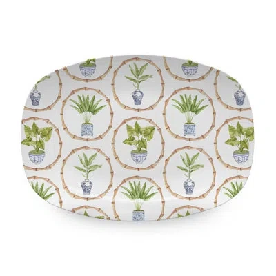 Mariposa Coconut Grove Platter In Blue,green,brown