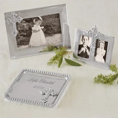 Mariposa Cross Picture Frame In Silver