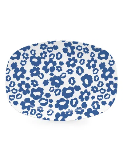 Mariposa Decorative Style Flower Power Platter In Blue