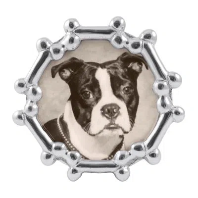 Mariposa Dog Bone Round Picture Frame In Silver
