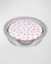 Mariposa Dotty And Stripe Beaded Coaster Set In Pink