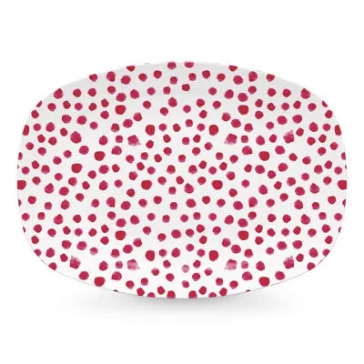 Mariposa Dotty Platter In Red