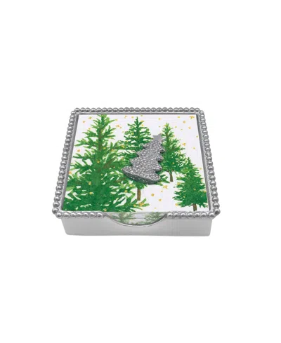Mariposa Dotty Tree Beaded Napkin Box Set In Silver