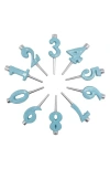 Mariposa Number Candle Holder Set In Blue