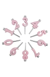 Mariposa Number Candle Holder Set In Pink
