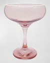 Mariposa Fine Line Clear Coupe Glasses, Set Of 4 In Pink