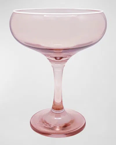 Mariposa Fine Line Clear Coupe Glasses, Set Of 4 In Pink