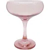 Mariposa Fine Line Clear Coupe Glasses, Set Of 4 In Pink