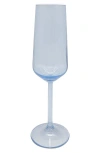 Mariposa Fine Line Set Of 4 Glass Champagne Flutes In Blue