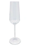Mariposa Fine Line Set Of 4 Glass Champagne Flutes In Clear