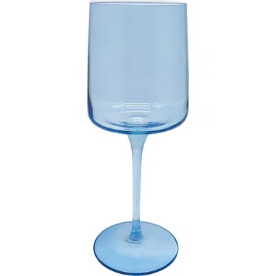 Mariposa Fine Line Clear Wine Glasses, Set Of 4 In Blue