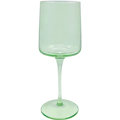 Mariposa Fine Line Set Of 4 Wine Glasses In Green
