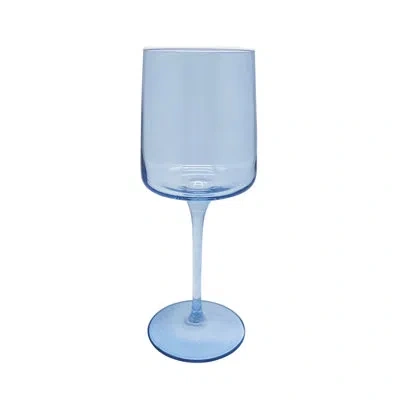 Mariposa Fine Line With White Rim Wine Glass In Blue