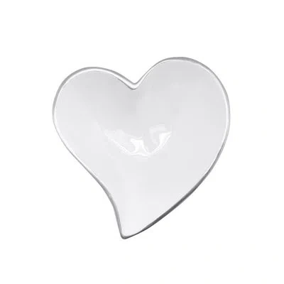 Mariposa First Comes Love Small Heart Bowl In White