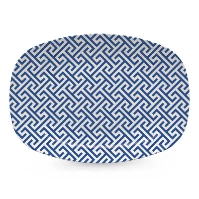 Mariposa Fretwork Platter In Blue