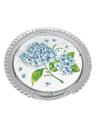 Mariposa Garden Party Hydrangea Beaded Coaster Set In Multi