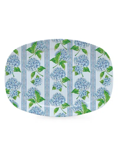 Mariposa Garden Party Hydrangea Platter In Blue