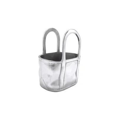 Mariposa Garden Party Large Tote Bag Sculpture In Silver