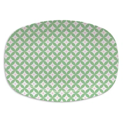 Mariposa Geometric Green And Rosa Pink Platter