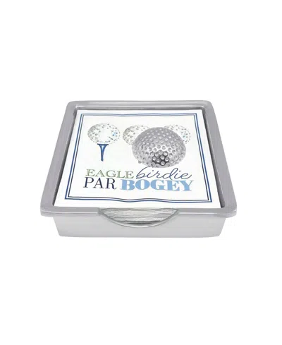 Mariposa Golf Ball Signature Napkin Box Set In Silver