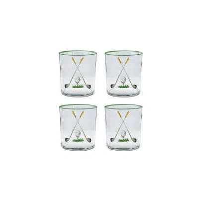 Mariposa Golf Clubs Suite Of 4 Double Old Fashioned Glasses In Clear