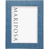 Mariposa Grasscloth Textured 5" X 7" Picture Frame In Blue