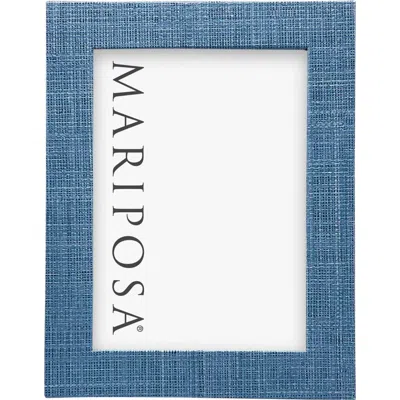 Mariposa Grasscloth Textured 5" X 7" Picture Frame In Blue