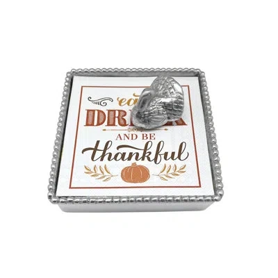 Mariposa Harvest Turkey Beaded Napkin Holder In Silver