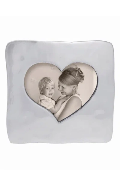 Mariposa Heart Large Square Picture Frame In Silver