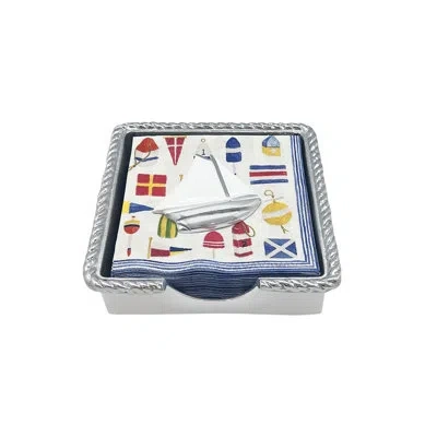 Mariposa High Seas Aluminum Napkin Holder In Silver