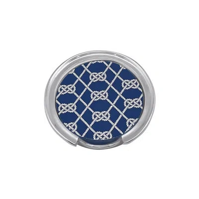 Mariposa High Seas Aluminum Round 40 Piece Coaster Set With Holder In Silver