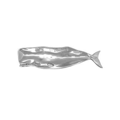 Mariposa High Seas Nantucket Whale Butter Dish In Silver