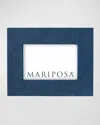 Mariposa Indigo Blue Faux-grasscloth Photo Frame, 4" X 6" In Brown