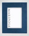 Mariposa Indigo Blue Faux-grasscloth Photo Frame, 5" X 7"