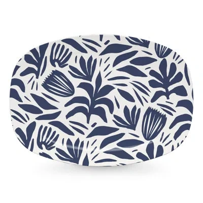 Mariposa Indigo Botanicals Platter In Navy