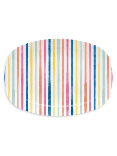 Mariposa Let's Celebrate Confetti Simple Stripes Platter In Multi