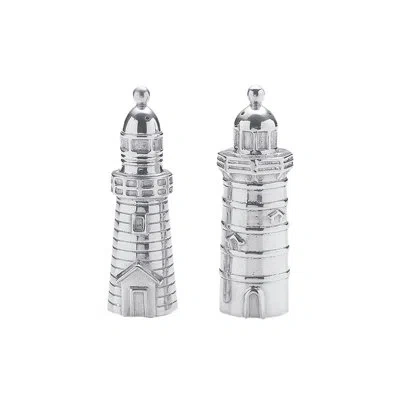 Mariposa Lighthouse Salt & Pepper Set In Silver