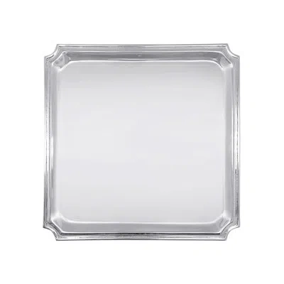 Mariposa Linzee Aluminum Platter In Silver