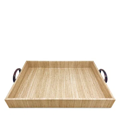 Mariposa Mallorca Tortoise Handled Large Tray In Natural