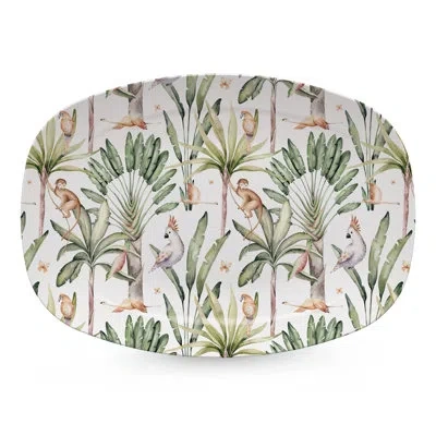 Mariposa Monkeys And Palms Platter In Multi