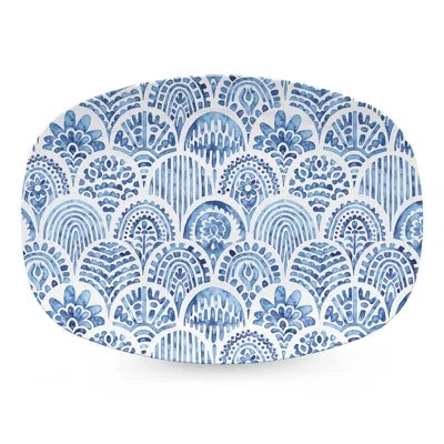 Mariposa Moroccan Tile Work Platter In Blue