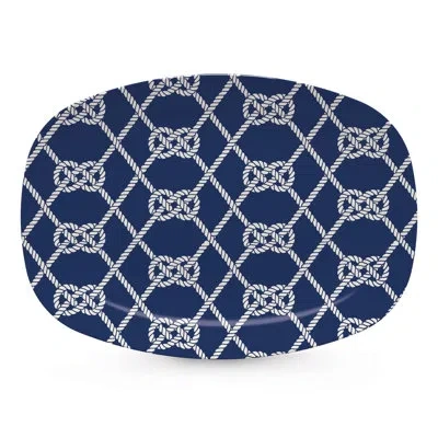 Mariposa Nautical Knot Platter In Green