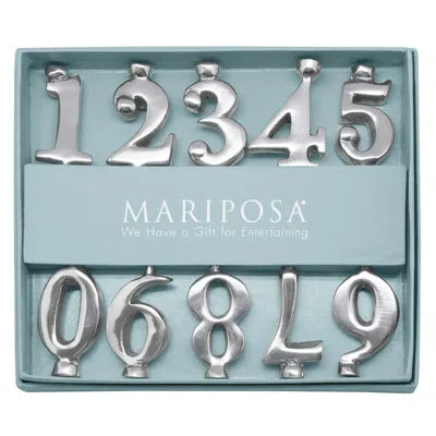 Mariposa Number Candle Holder Set In Silver