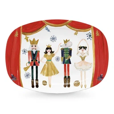 Mariposa Nutcracker Platter In Red